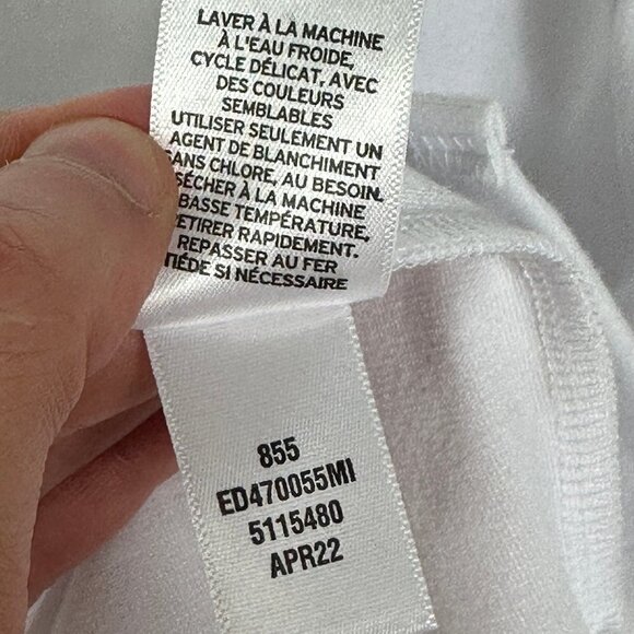 Nordstrom 2022 Open Edit White V-Neck Ponte Mini‎ Dress Size XS Sheath Slit Boho - Picture 11 of 11